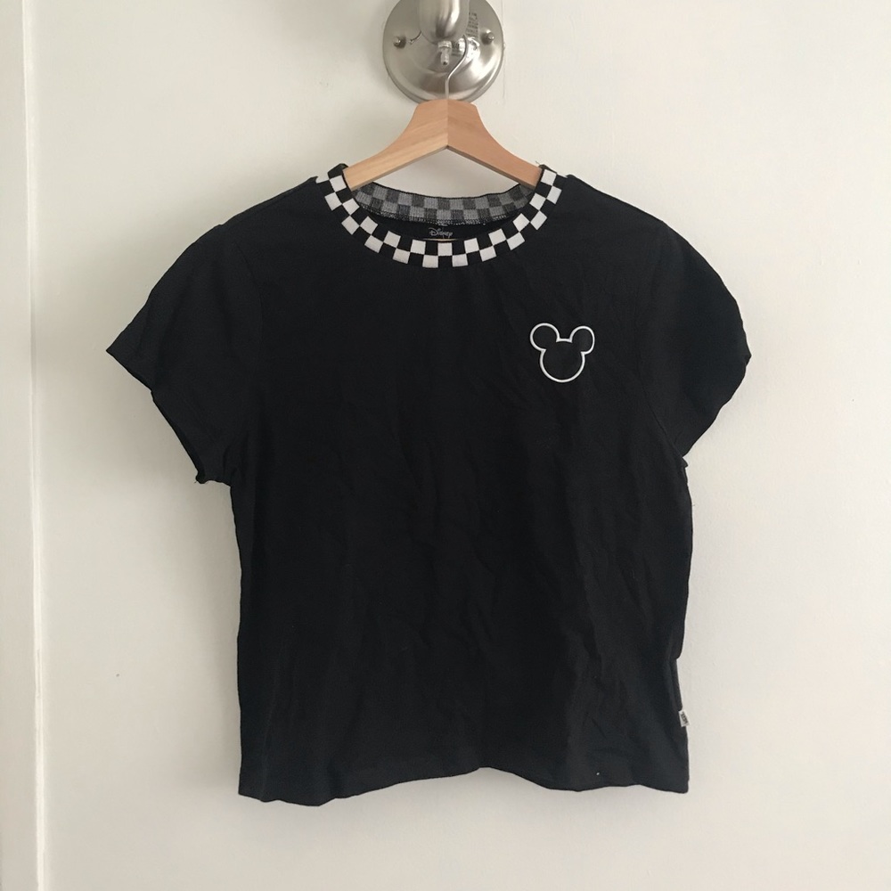 Vans checked rib neck Mickey Mouse